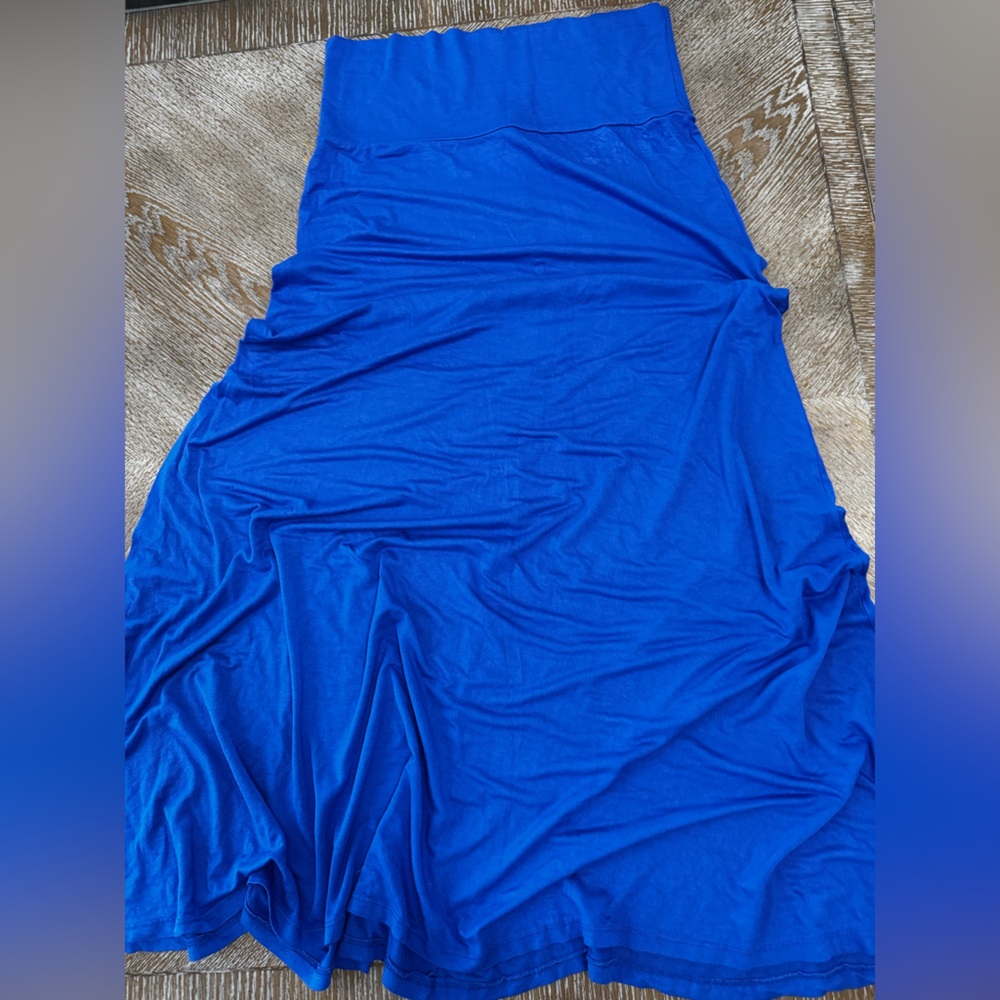 Cookies Hawaii Maxi Skirt Royal Blue Medium Stretchy Waist 30” Length 43” Rayon